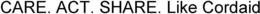 CARE. ACT. SHARE. LIKE CORDAID trademark
