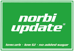 NORBI UPDATE LOWCARB · LOW GI · NO ADDED SUGAR trademark