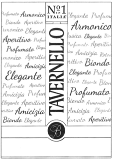 TAVERNELLO N°1 IN ITALIA ARMONICO ELEGANTE PROFUMATO B trademark