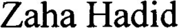 ZAHA HADID trademark