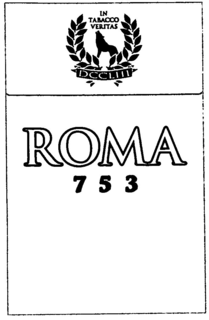 ROMA 753 IN TABACCO VERITAS DCCLIII trademark