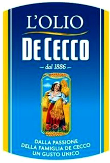 L'OLIO DE CECCO - DAL 1886 - DALLA PASSIONE DELLA FAMIGLIA DE CECCO UN GUSTO UNICO trademark