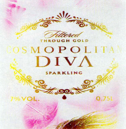 FILTERED THROUGH GOLD COSMOPOLITAN DIVA SPARKLING 7% VOL. 0.75L trademark