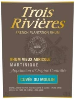 TROIS RIVIÈRES FRENCH PLANTATION RHUM PLANTATIONS TRIOIS RIVIERES DEPUIS 1660 RHUM VIEUX AGRICOLE MARTINIQUE APPELLATION D'ORIGINE CONTRÔLÉE CUVÉE DU MOULIN trademark