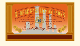 GEORGE KARELIAS AND SONS HAND ROLLING TOBACCO THIS BLEND OF THE FINEST TOBACCOS HAS A RICH AND CHARACTERISTIC FLAVOUR CE MELANGE DES MEILLEURS TABACS DONNE UNE SAVEUR RICHE ET TYPIQUE trademark