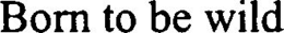 BORN TO BE WILD trademark