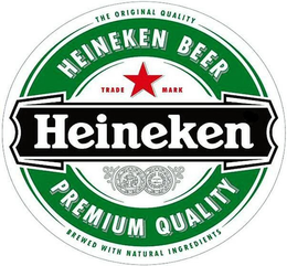 THE ORIGINAL QUALITY HEINEKEN BEER TRADE MARK HEINEKEN PREMIUM QUALITY BREWED WITH NATURAL INGREDIENTS trademark