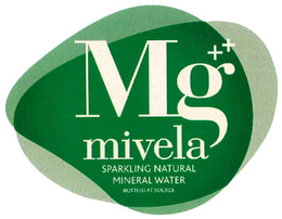 MG++ MIVELA SPARKLING NATURAL MINERAL WATER BOTTLED AT SOURCE trademark