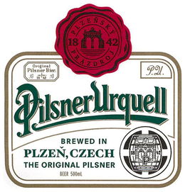 PILSNER URQUELL BREWED IN PLZEN, CZECH THE ORIGINAL PILSNER BEER 500ML PLZENSKY PRAZDROJ 1842 ORIGINAL PILSNER BEIR B B P.U. P trademark