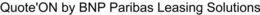 QUOTE'ON BY BNP PARIBAS LEASING SOLUTIONS trademark