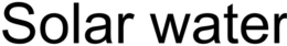 SOLAR WATER trademark