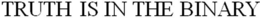 TRUTH IS IN THE BINARY trademark