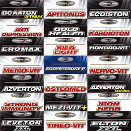 FITNESS&LIFE NUTRITION BCAATON OPTIMUM APITONUS ECDISTON ANTI DEPRESSION GOLD HEALER KARDIOTON EROMAX KILO LIGHT HONDRO-VIT MEMO-VIT ECDYSTERONE P NERVO-VIT AZVERTON OSTEOMED AZVERTON AEROBIC STRONG IMMUNITY MEZI-VIT+ IRON HERB LEVETON XXL TIREO-VIT ELTON XXL trademark