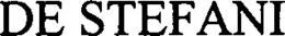 DE STEFANI trademark