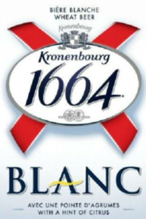 BIÈRE BLANCHE WHEAT BEER KRONENBOURG KRONENBOURG 1664 BLANC AVEC UNE POINTE D'AGRUMES WITH A HINT OF CITRUS trademark