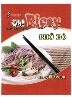 ACECOOK OH! RICEY PHÓ BÒ BEEF FLAVOUR INSTANT RICE NOODLES trademark