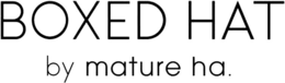 BOXED HAT BY MATURE HA. trademark