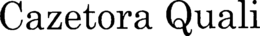 CAZETORA QUALI trademark