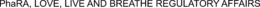PHARA, LOVE, LIVE AND BREATHE REGULATORY AFFAIRS trademark