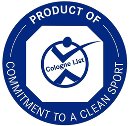 COLOGNE LIST PRODUCT OF COMMITMENT TO ACLEAN SPORT trademark