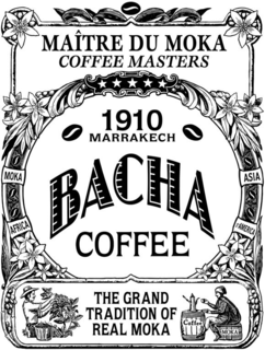 MAÎTRE DU MOKA COFFEE MASTERS 1910 MARRAKECH BACHA COFFEE THE GRAND TRADITION OF REAL MOKA MOKA ASIA AFRICA S. AMERICA trademark