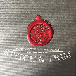 STITCH & TRIM TRIM COUTURE BUTTON, LEATHER LABEL & HANGTAG'S" AND ACCESSORIES SINCE 2003 STITCH & TRIM trademark