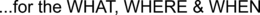 ...FOR THE WHAT, WHERE & WHEN trademark