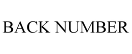 BACK NUMBER trademark