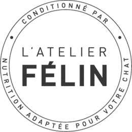 CONDITIONNÉ PAR L'ATELIER FÉLIN NUTRITION ADAPTÉE POUR VOTRE CHAT trademark