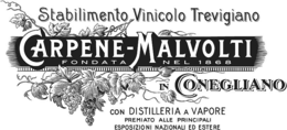 STABILIMENTO VINICOLO TREVIGIANO CARPENE - MALVOLTI FONDATA NEL 1868 IN CONEGLIANO CON DISTILLERIA A VAPORE PREMIATO ALLE PRINCIPALI ESPOSIZIONI NAZIONALI ED ESTERE trademark