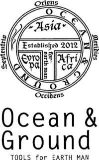 OCEAN & GROUND TOOLS FOR EARTH MAN ESTABLISHED 2012 ASIA EUROPA AFRICA FOR EARTH MAN OCEAN & GROUND ORIENS MERIDIES OCCIDENS SEPTENTRIO trademark