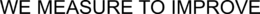 WE MEASURE TO IMPROVE trademark