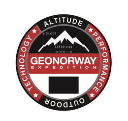 GEONORWAY EXPEDITION ALTITUDE PERFORMANCE TECHNOLOGY OUTDOOR 6° 09 NE 79 EXPEDITION 30° 05" NE --- 90 trademark