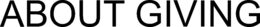 ABOUT GIVING trademark