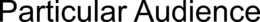 PARTICULAR AUDIENCE trademark