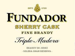 ESTD 1730 FUNDADOR SHERRY CASK FINE BRANDY TRIPLE MADERA BRANDY DE JEREZ · SOLERA GRAN RESERVA · trademark