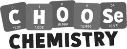 CHOOSE CHEMISTRY 6 1 8 8 34 12.,000 1.008 15.999 15.999 trademark
