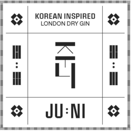 KOREAN INSPIRED LONDON DRY GIN JU:NI trademark