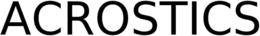ACROSTICS trademark