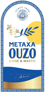 SINCE 1888 METAXA OUZO ANISE & MASTIC S. METAXA trademark