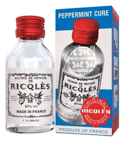 ALCOOL
            DE MENTHE DE RICQLÈS PRODUIT HYGIENIQUE EXQUIS LA MENTHE FORTE QUI RECONFORTE
            80% VOL MADE IN FRANCE F.74/M264103 REG. NO:HK-03206 PEPPERMINT CURE RICQLÈS
            RICQLÈS RICQLÈS ALCOOL DE MENTHE DE RICQLÈS 80% VOL PRODUIT HYGIENIQUE EXQUIS
            BP430700 ORIGINAL RICQLÈS MADE IN FRANCE PRODUCE OF FRANCE trademark