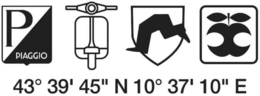 P PIAGGIO 43 39' 45" N 10 37' 10" E trademark