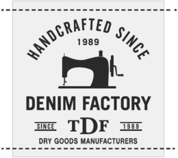 HANDCRAFTED SINCE 1989 DENIM FACTORY SINCE TDF 1989 DRY GOODS MANUFACTURERS trademark