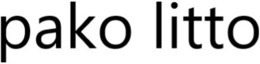 PAKO LITTO trademark