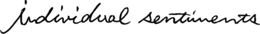 INDIVIDUAL SENTIMENTS trademark
