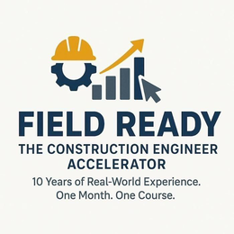 FIELD READY THE CONSTRUCTION ENGINEER ACCELERATOR 10 YEARS OF REAL-WORLD EXPERIENCE. ONE MONTH. ONE COURSE. trademark