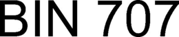 BIN 707 trademark