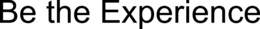 BE THE EXPERIENCE trademark