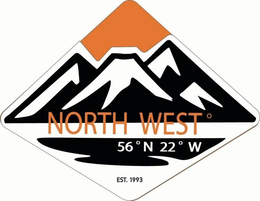 NORTH WEST ° 56 ° N 22 ° W EST. 1993 trademark