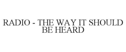 RADIO - THE WAY IT SHOULD BE HEARD trademark